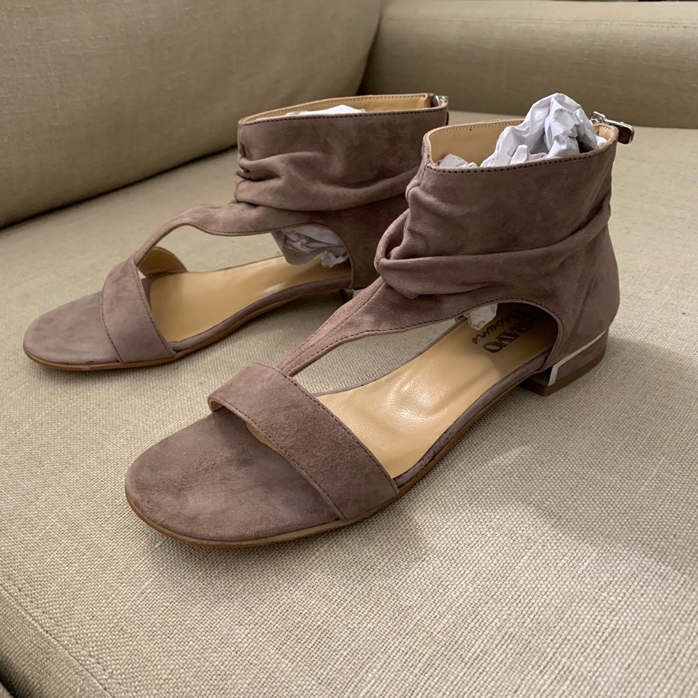BROWNS BRAVO Suede Open Toe Bootie/Sandal NWT